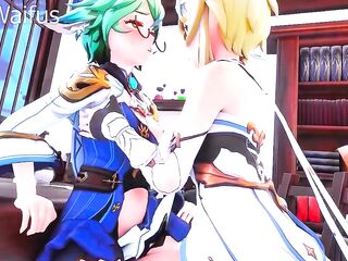 Sucrose x Lumine Hawt Midnight Sex Scene Part 1 - Genshin Impact Manga