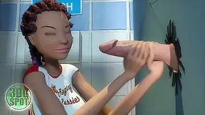 Ebony Cheergirl Gets Dominated by Mystery Dick in Hot Study Hall Fuckfest