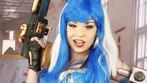 Dirty Blue Warrior Chick Gets Railed Stiff