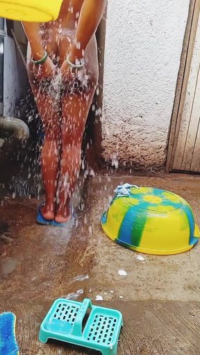Bathing My Pregnant GF Outdoor, Dirty Environment Vibes