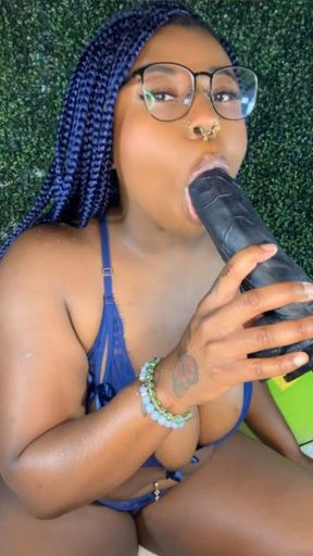 Sucking My Favourite Big Dildo
