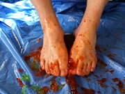 Manly Male Feet With Jello and Whipped Cream