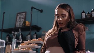 Hazel Moore and Aria Valencia taking a break from work