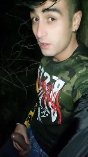 Piss with Hard Cock Outdoor
