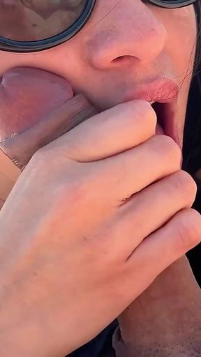 Fans Peeping Me Giving a Blowjob on a Public Nudist Beach