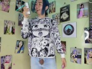 Sissy boy modeling her favorite jeans livecam