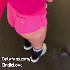 Hot Little Femboy Gym Slut, Sissy Cameltoe, Pink Short Short