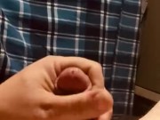 Chubby guy jacking off in semi to completion