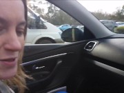 Public Car Park Blowjob with the Top Down