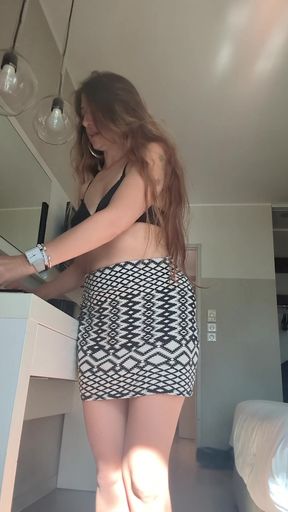 Try on panties same design difents color open in the front