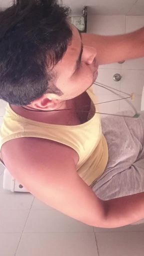 Indian boy name Ismaatdeva giving her fans to Silent jerk with funny handpee