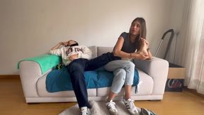 My Girlfriend Shows Me Her Fetish by Smelling and Massaging My Sweaty, Dirty Feet Until I Orgasm
