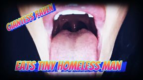 GIANTESS RAVEN EATS TINY HOMELESS MAN