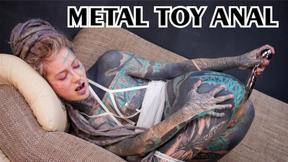 ”TATTOO girl masturbating with BIG STEEL TOY, ANAL gapes, prolapse, alternative, goth, teen”