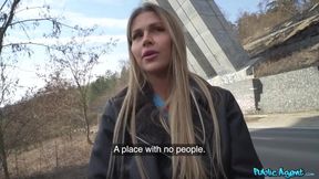 Naughty hitchhiking MILF Zlata Shine gets a surprise from Martin Gun in public