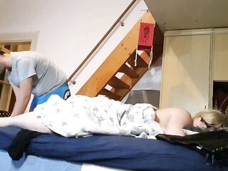 Pervert stepson wanking to his Mother's feet secretly