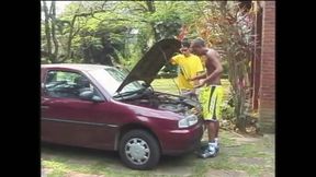 Young ebony twink  fucked by his fried in exhib cruising