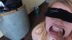 chubby bondage slut with cum on her mouth