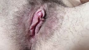 Big Clit Hairy Pussy Fingering Close-Up