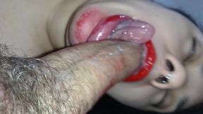 THAT EVIL MOUTH FUCKING AND DESTROYING THE CUCKOLD&#039;S DICK