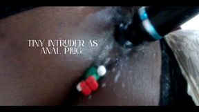 Squirting With Shrunk Tiny Intruder As Anal Plug