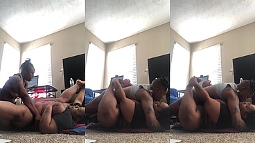 Black Lesbians Tribbing on the Floor