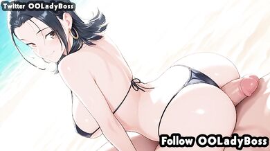 Yuka Okkotsu bikini big tits blow job for her boss hentai from Jujutsu Kaisen Modulo by ooladyboss