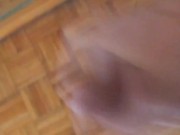 Gay jerkin off in front of mirror, cumshot
