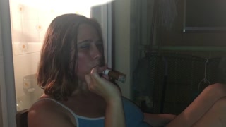 Fat string cigar inhaled