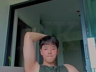 Asian boy handjob solo