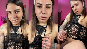 Beautiful and sexy trans girl cum his big dick