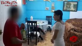 mi tio llego con una botella de vino , y me embarra mi cara con su leche