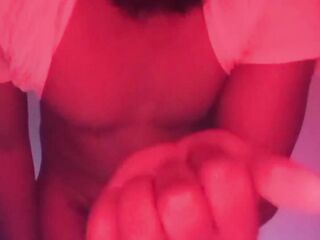 Labeto hawt red room light masturbation with biggest jizz flow load. South afro Hunk star