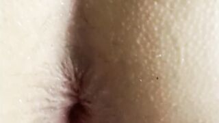 Gf fucks sissy with fake-dick and uses cum as lube until gaping booty