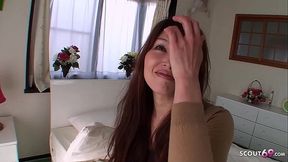 Japanese Mature Step Mom talk to Filmed while Creampie Fuck be Boy next Door