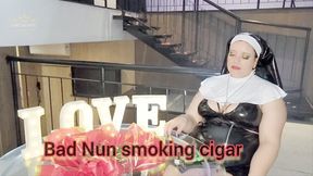 Bad nun smoking cigar - SGL054