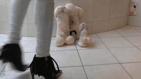 Stuffed Sex toys under heeled Boots