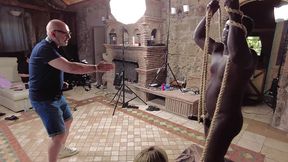 exclusive bts - behind pissing scene with veronica leal and bbc freddy gong!