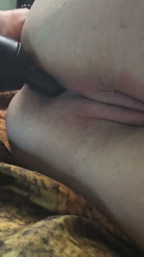 Massage gun used to fuck tight asshole   Clip 1