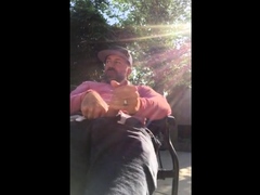 He jerks off in his garden