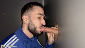 Gay Glory Hole Pleasures with Hot Cocksucker