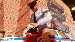 Perverted Cop and Ebony Big Breast Boubble Butt Girl