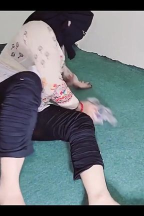 Big Ass Amateur Indian Muslim Maid Showing Big Ass Through Black Transparent Pajama While Cleaning Room in Clear Hindi Audio