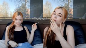 Relaxing smoking a cig, smoking fetish - Smokingrapunzel