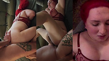 Big Tits Asian American sissy tranny trap used as a cum dump throat fuck riding cowgirl on fuck seat doggie bareback creampie