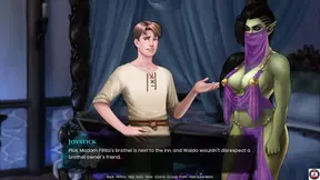 Beautiful virgin meets legendary 3D animated orc in sexy dress-up