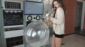 Natalia Blows Up a Plastic Deco Bubble (MP4 - 1080p)