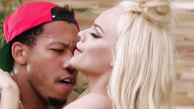 Black stallion with red hat is fucking Elsa Jean so hard