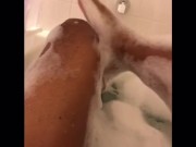 Bubble bath, no one to shower with