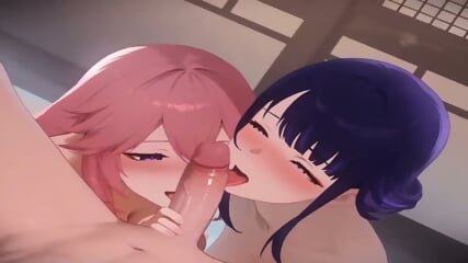 Onsen relax with Raiden & Yae